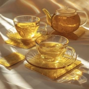 Glass Symphony Tea Set: An Elegant Dessert Study