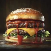 Burger Temptation: A Juicy Gourmet Masterpiece on Your Wall