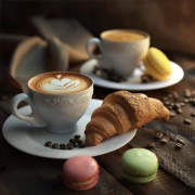 Cappuccino and Croissant: Morning Warmth in Cozy Coffee Style