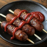 Juicy Corndogs with Ketchup: Tasty Mood
