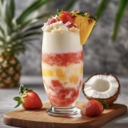 Tropical Fruit Dessert in a Glass