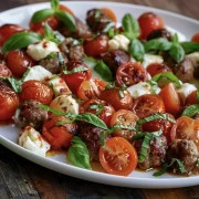Italian Summer Salad: Tomatoes, Basil and Mozzarella