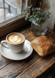 Morning Cappuccino with Crispy Bun