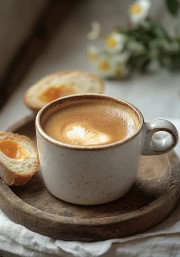 Morning Coffee with Crunchy Baguette: A Wall-Mounted Treat for Gourmets