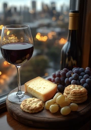 Wine Pleasure: Evening Cheese and Grapes