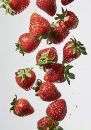 Floating Strawberry Dreams: Vortex of Juicy Berries