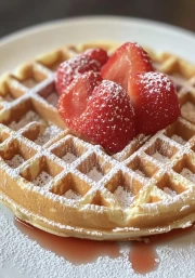 Sweet Morning: Strawberry and Powdered Sugar Waffles