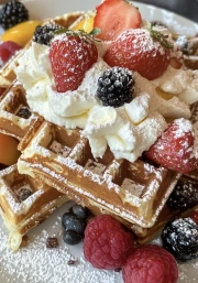 Sweet waffles with berry delight
