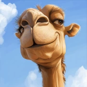 Funny Camel: Cartoon Style Caricature Charm