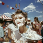 Cream Battle: Humor and Laughter on Canvas