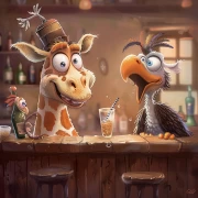 Funny Bar Dialogue: Giraffe and Pelican
