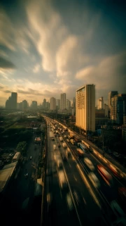 Bangkok's Sky Dynamics: City Panorama