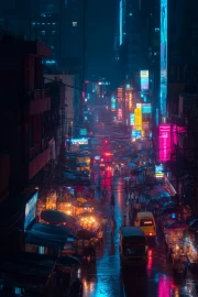 Bangkok Neon Night: Cityscape in Lights