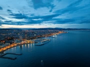 Twilight Barcelona: City Skylines and Sea Surface