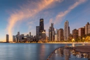 Evening Charm of Chicago: City of Lights and Clouds