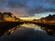 Dublin Evening Lights: City Silhouettes and Light Reflections