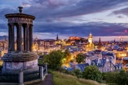 Edinburgh Twilight Lights: Scotland's Cityscape