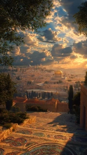 Sunset Magic of Jerusalem: Panorama of the Ancient City