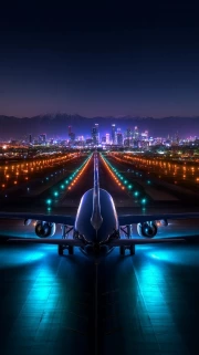 Las Vegas Night Takeoff Glow: The Energy of City Lights