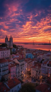Sunset Charm of Lisbon: Cityscapes