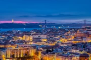 Lisbon Sunset Skyline: Warmth and Light