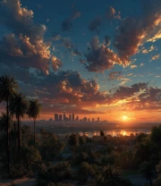 Sunset Symphony: Los Angeles Skyline