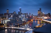 Night Charm: Melbourne Skyline in Cityscapes Skylines