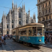 Gothic Cathedral and Tram: The Heart of Milan in Cityscapes Skylines