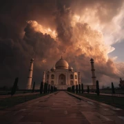 Taj Mahal at Sunset: New Delhi's Magical Silhouette