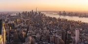 New York City Sunset Silhouette: Cityscapes and Skyscrapers