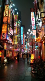 Osaka Night Magic: Bright Lights Cityscapes Skylines