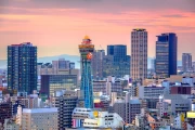 Osaka Sunset Splendor: Skyline and Modern High-Rises