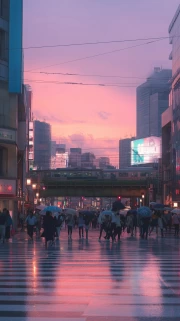 Sunset Symphony of Lights: Tokyo Cityscape