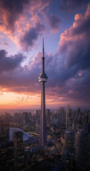 Sunset Glow: Toronto Cityscape