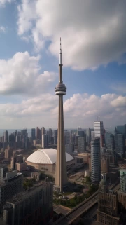 Toronto in Silhouette: Grace CN Tower and City Line