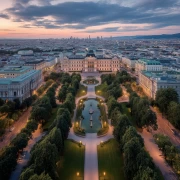 Evening Silhouettes of Vienna: Cityscape