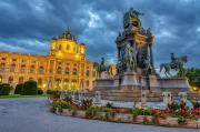 Evening Lights of Vienna: Historical Cityscape