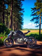 Buell XB Motorcycle on the Forest Trail: Dynamics and Freedom