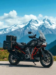 Harley Davidson CVO Pan America: Power and Freedom Against a Mountainous Landscape
