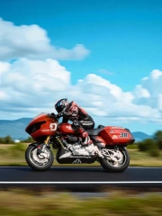 Freedom on the Highway: Harley Davidson Road Glide in Flight