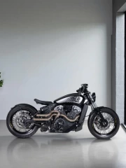 Power and Style: Indian Scout Bobber Custom on the Concrete Track