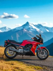 Kawasaki Ninja ZX900: Power against a mountain backdrop