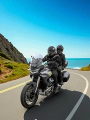 Freedom and Speed: Moto Guzzi Stelvio on the Seashore