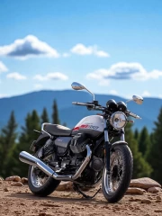 Freedom's Peak: Moto Guzzi V7 on Rocky Peak