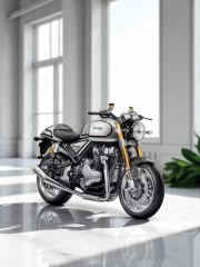 Norton Commando Sport Dynamics on White Marble: Art of Motorcycles