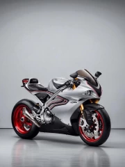 Elegant speed: Norton V4SV Superbike on a gray background