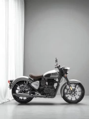 Vintage Charm: Royal Enfield Classic 350 on Grey Background