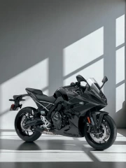 Speed and Style: 2025 Suzuki GSX 8R on Gray Background