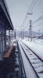 Winter Station: Serene Landscape in Snow