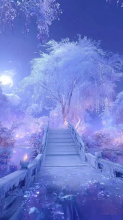 Winter Bridge to Snow Fairytale: Secluded Landscape of Nature